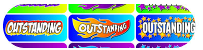 Excellent Outstanding Foil Novelty Stickers